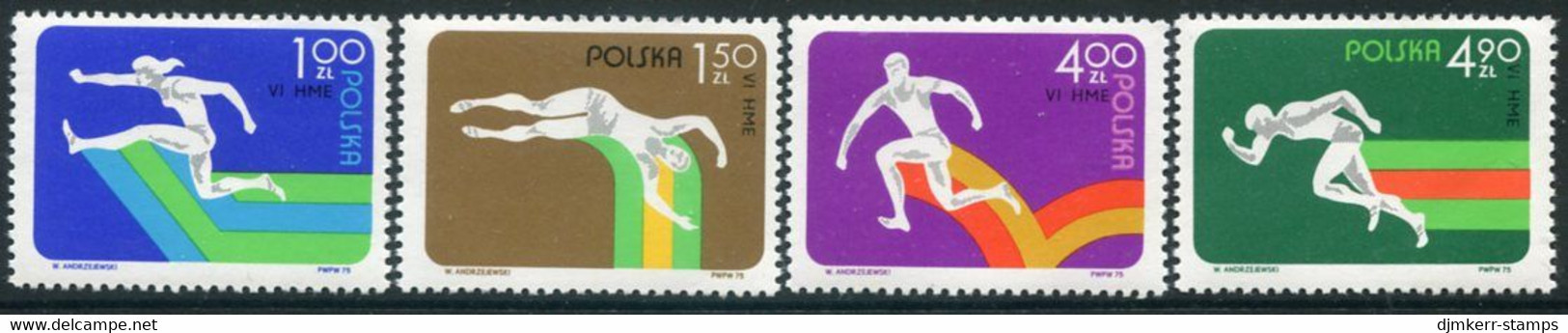 POLAND 1975 European Athletics MNH / **. Michel 2363-66 - Neufs