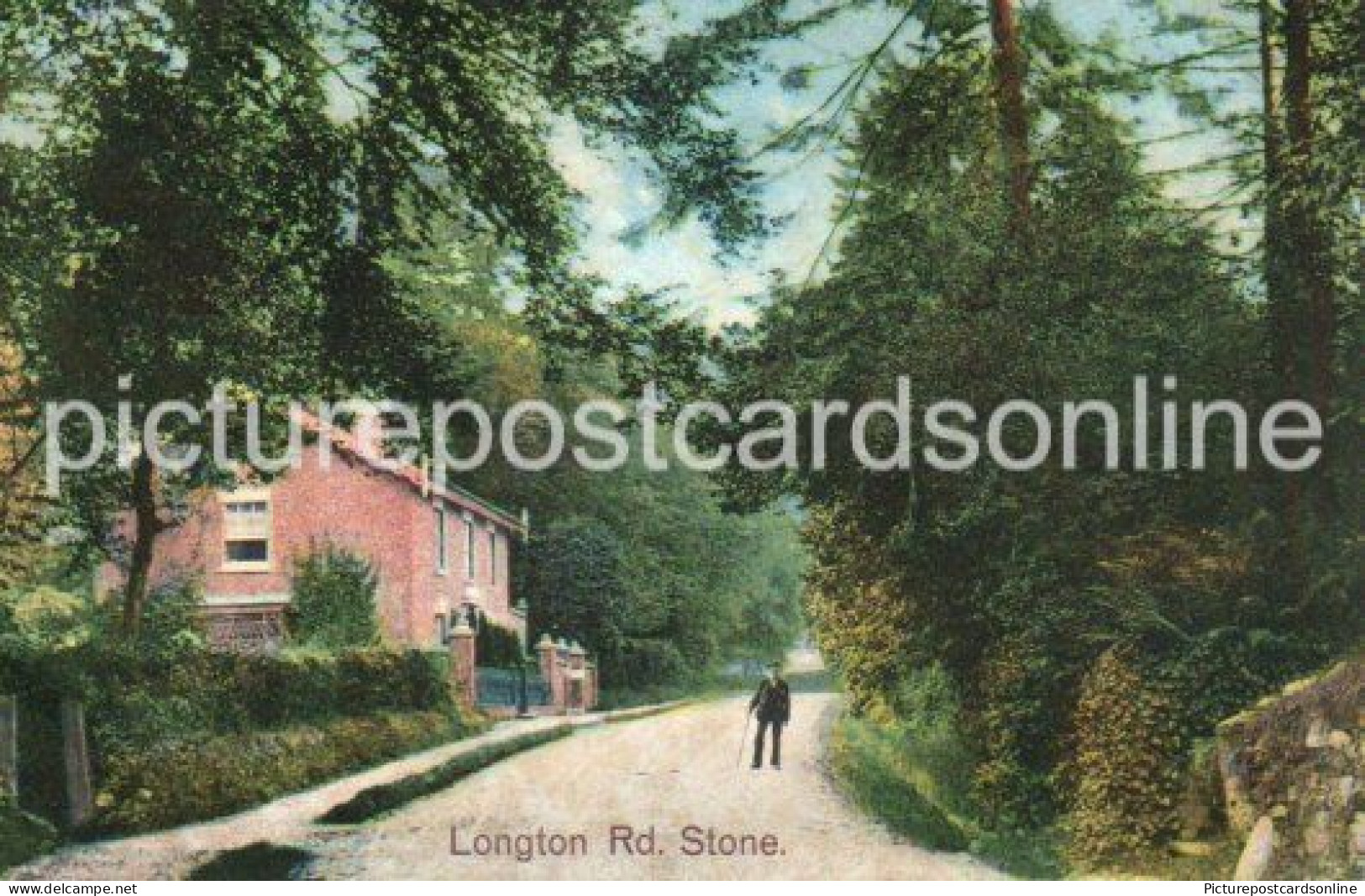 LONGTON ROAD STONE OLD COLOUR POSTCARD STAFFORDSHIRE - Altri & Non Classificati