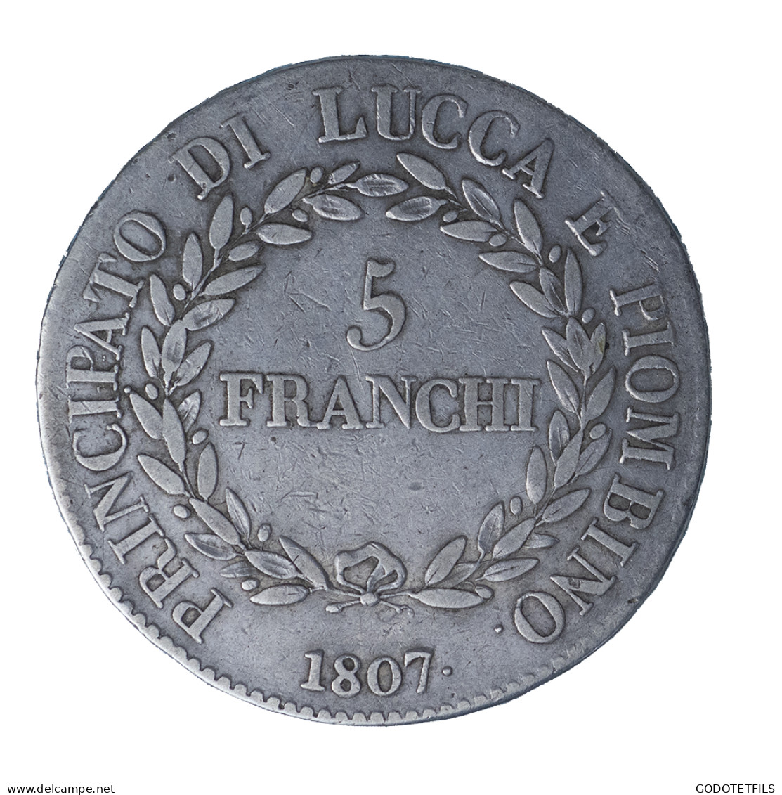 Italie République De Lucques 5 Franchi 1807 Florence - Andere & Zonder Classificatie