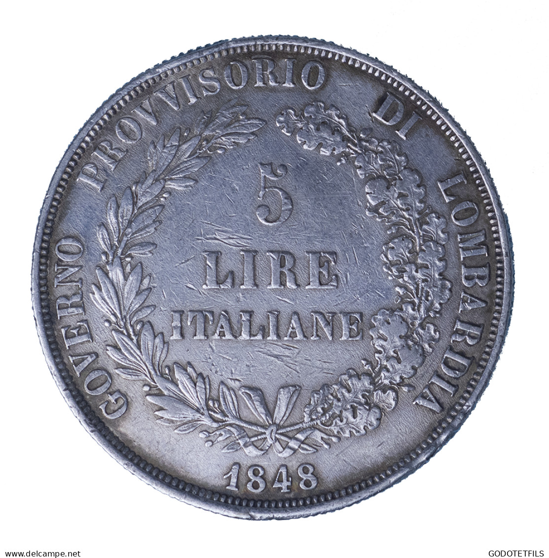 Gouvernement Provisoire De Lombardie - 5 Lire - 1848 - Milan - Gouvernement Révolutionnaire Provisoire