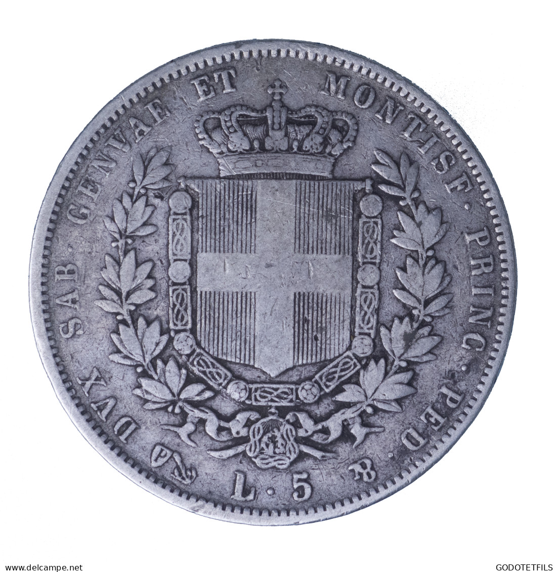 Royaume De Sardaigne-Victor Emmanuel II 5 Lire - 1851 Gênes - Andere & Zonder Classificatie