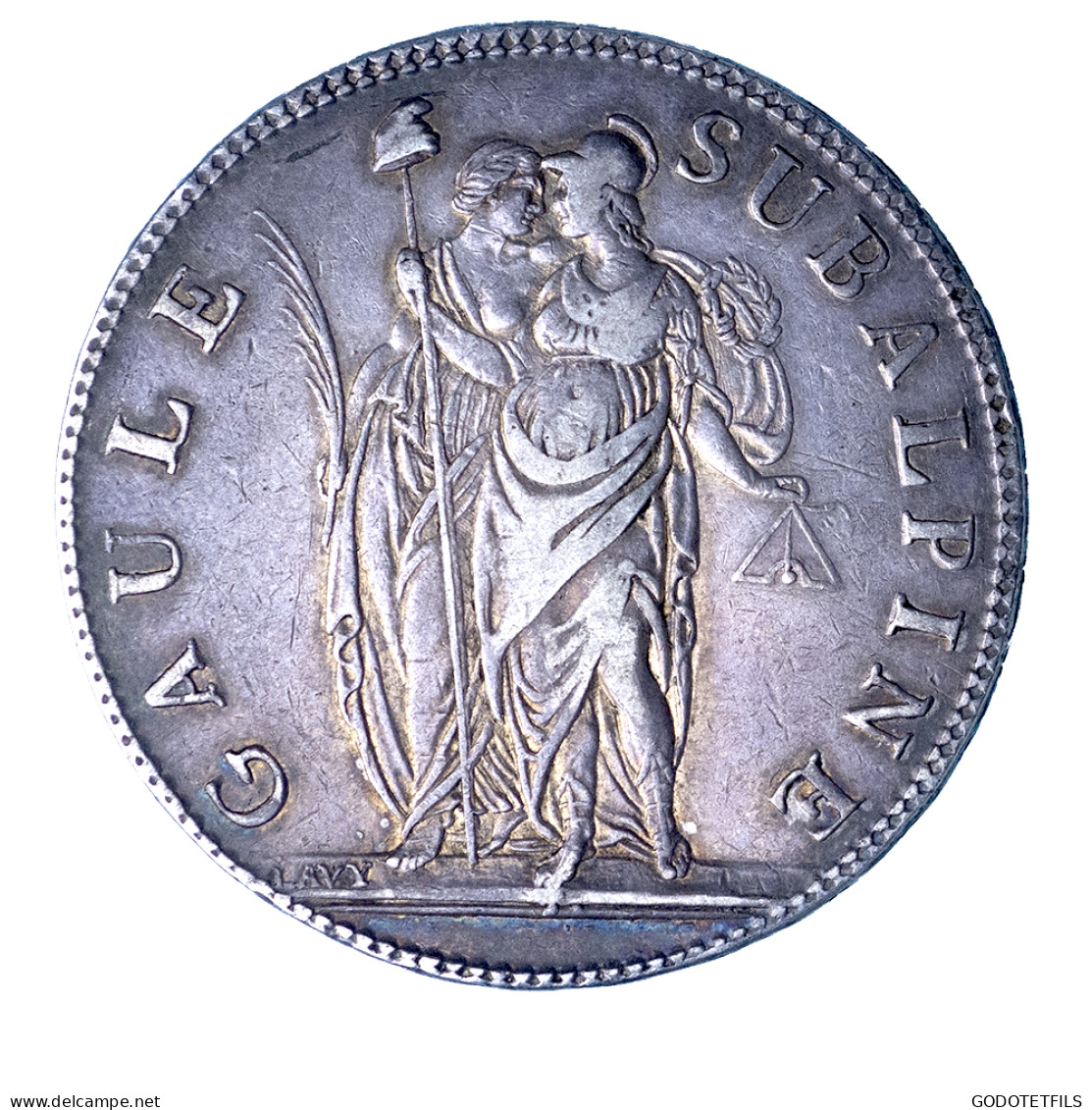 Italie Gaule Subalpine 5 Francs An 10 (1802) Turin - Napoleonic