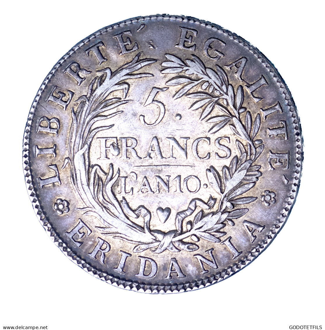 Italie Gaule Subalpine 5 Francs An 10 (1802) Turin - Napoleonische