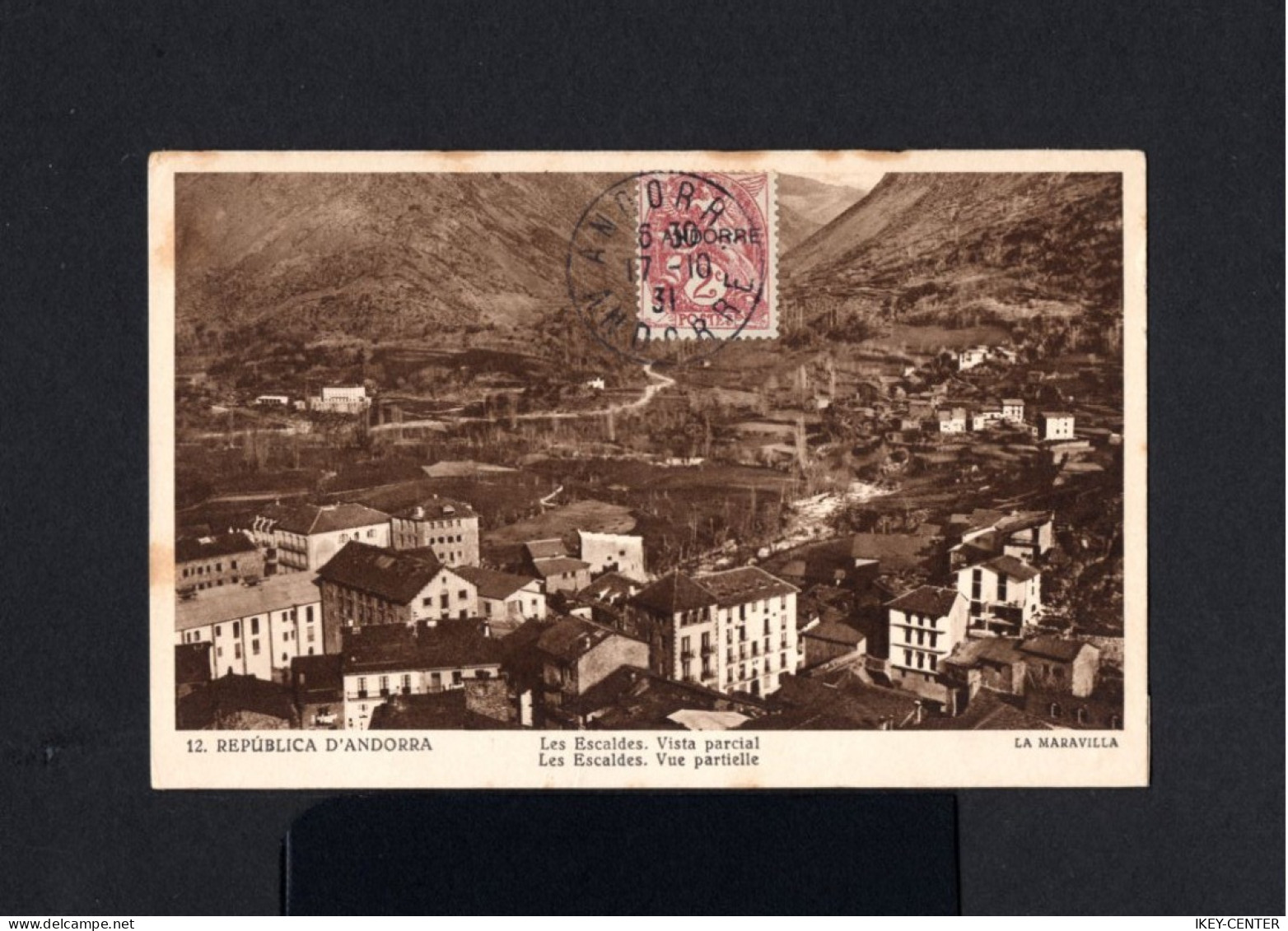 S2996-FRENCH ANDORRE-OLD POSTCARD LES ESCALDES.1931.WWII.Tarjeta Postal.carte Postale.TARJETA POSTAL Andorra - Covers & Documents