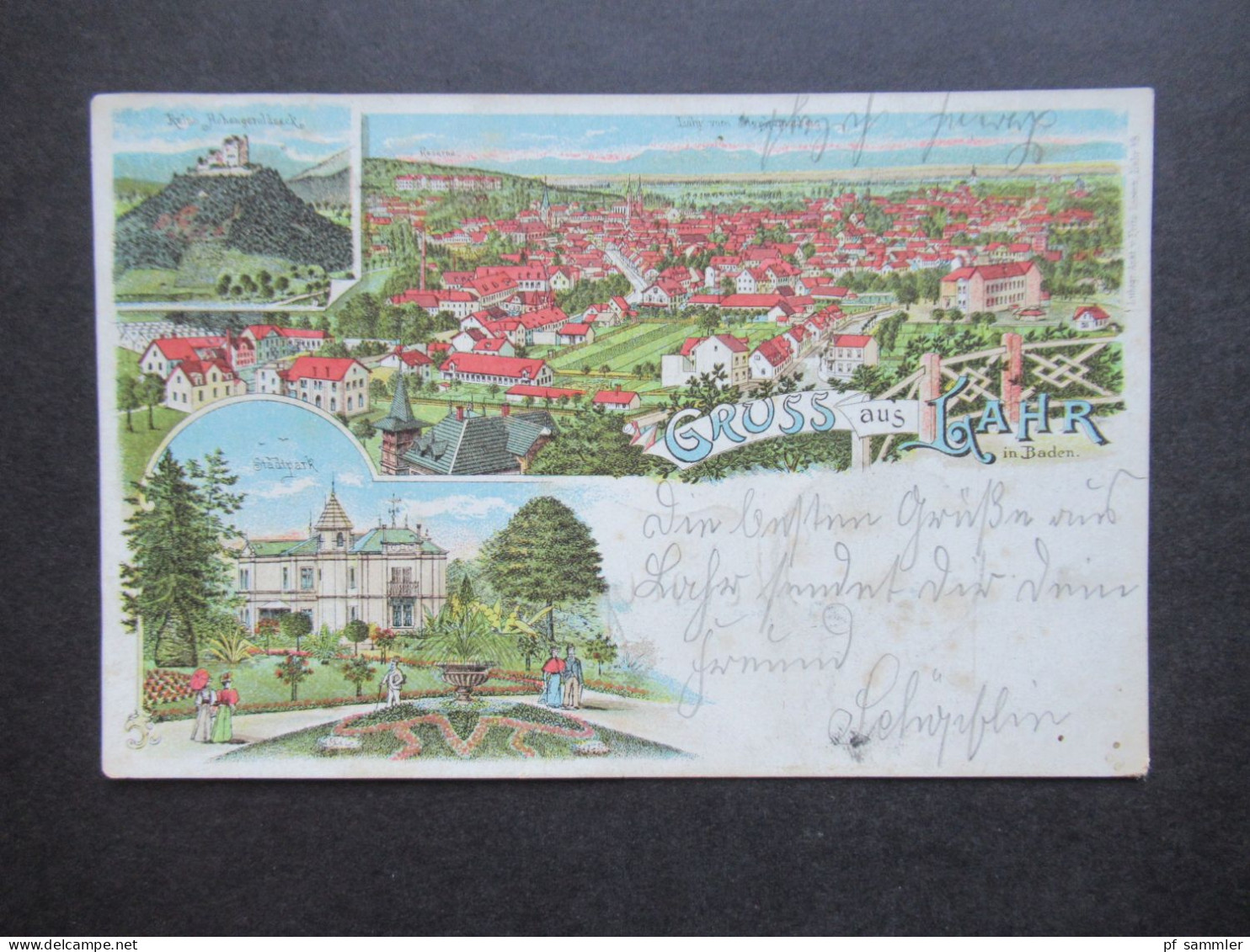 Litho Reichspost 1901 Mehrbild AK Gruss Aus Lahr Verlag Lithogr. Anst. V. Fritz Lorenz, Lahr Stempel Renchen - Souvenir De...