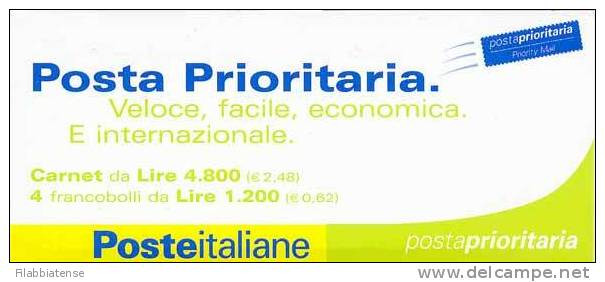 2001 - Italia Libretto 21 Posta Prioritaria   ------ - Postzegelboekjes