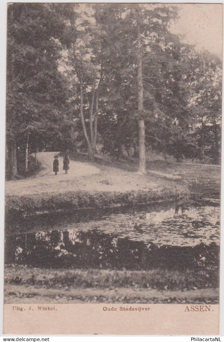 Assen - Oude Stadsvijver - 1908 Tulpkaart - Assen