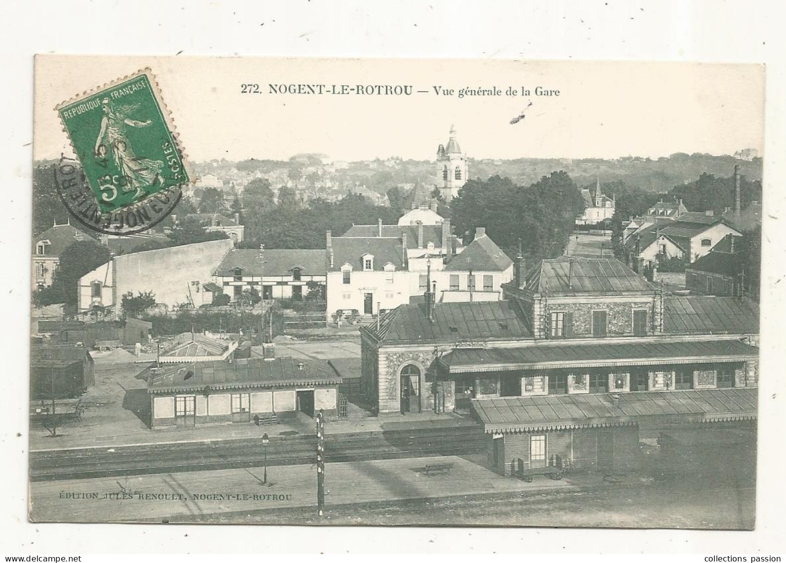 Cp,  Chemin De Fer, Vue Générale De La Gare , Wagon, 28, NOGENT LE ROTROU, Voyagée 1911 - Estaciones Con Trenes