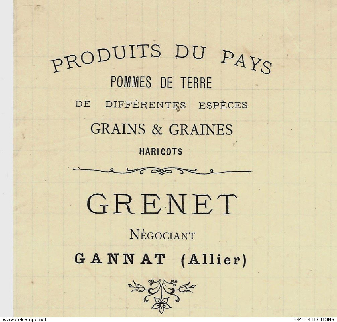 1882 ENTETE Grenet Négociant  à Gannat Allier Pour Baudot Briqueterie Devenue Musée à Ciry Le Noble Saone Et Loire - 1800 – 1899