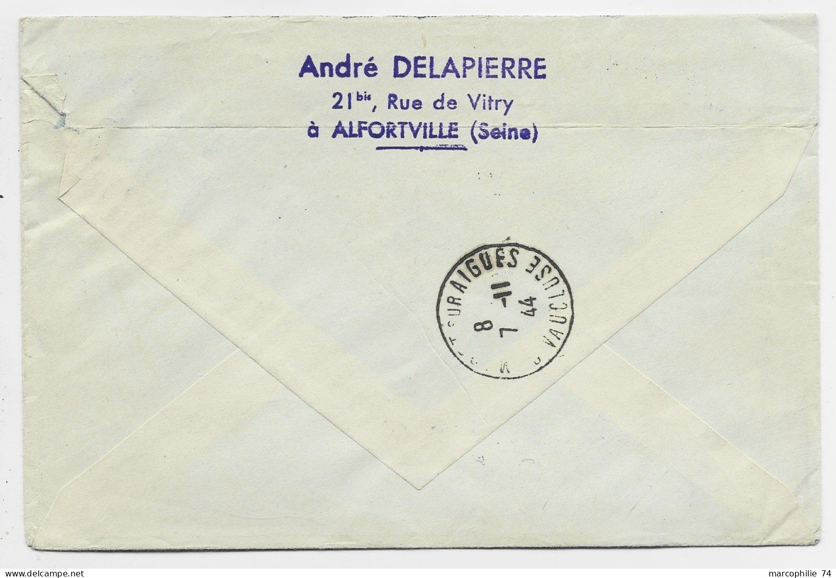 FRANCE ARC TRIOMPHE 1FR+ 4FR IRIS LETTRE REC ETIQUETTE SPECIAL + CONTRE REMBOURSEMENT PARIS 30 2.11.1944 AU TARIF 2EME - 1944-45 Arco Del Triunfo