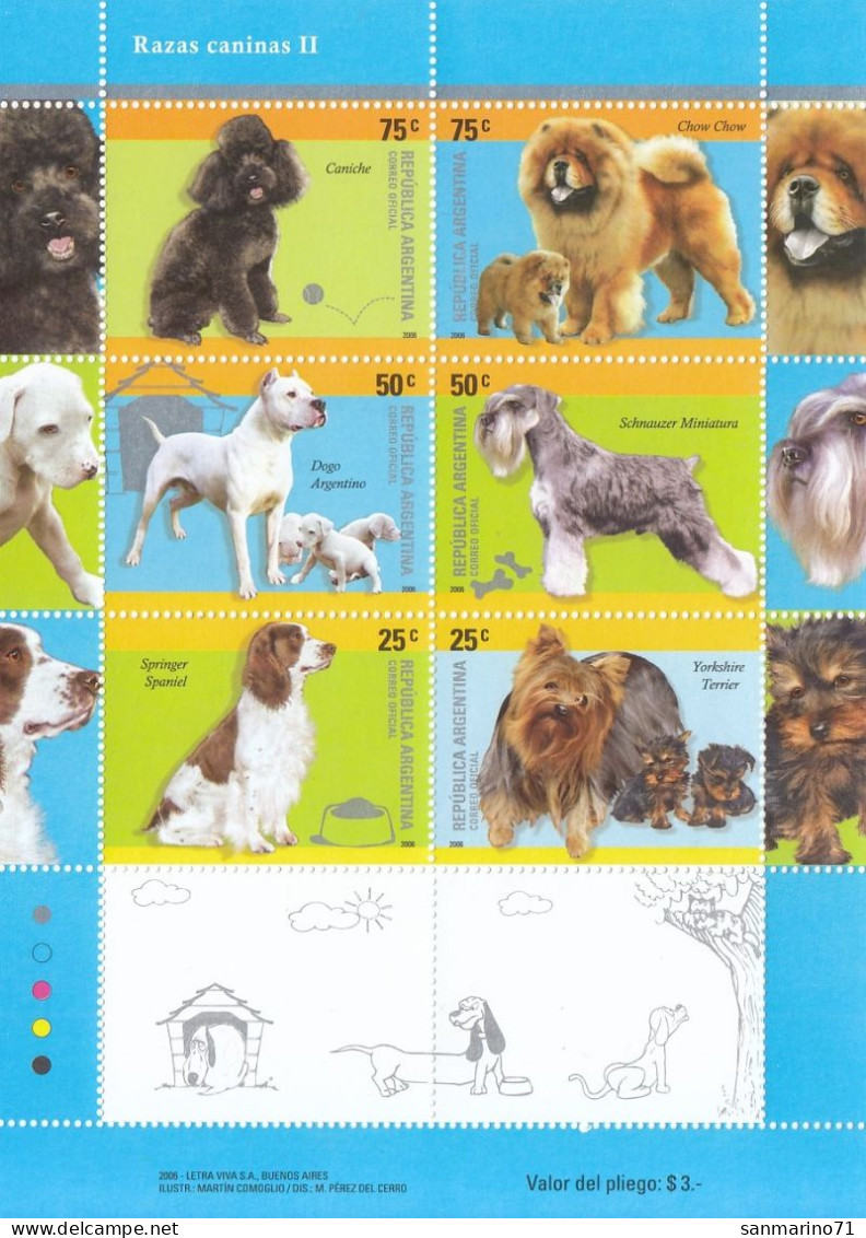 ARGENTINA 3056-3061,unused,dogs - Blocks & Sheetlets