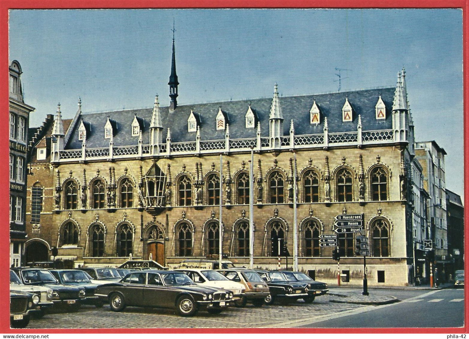 Courtrai (Kortrjk) Hôtel De Ville - Automobiles - Carte Neuve - Kortrijk