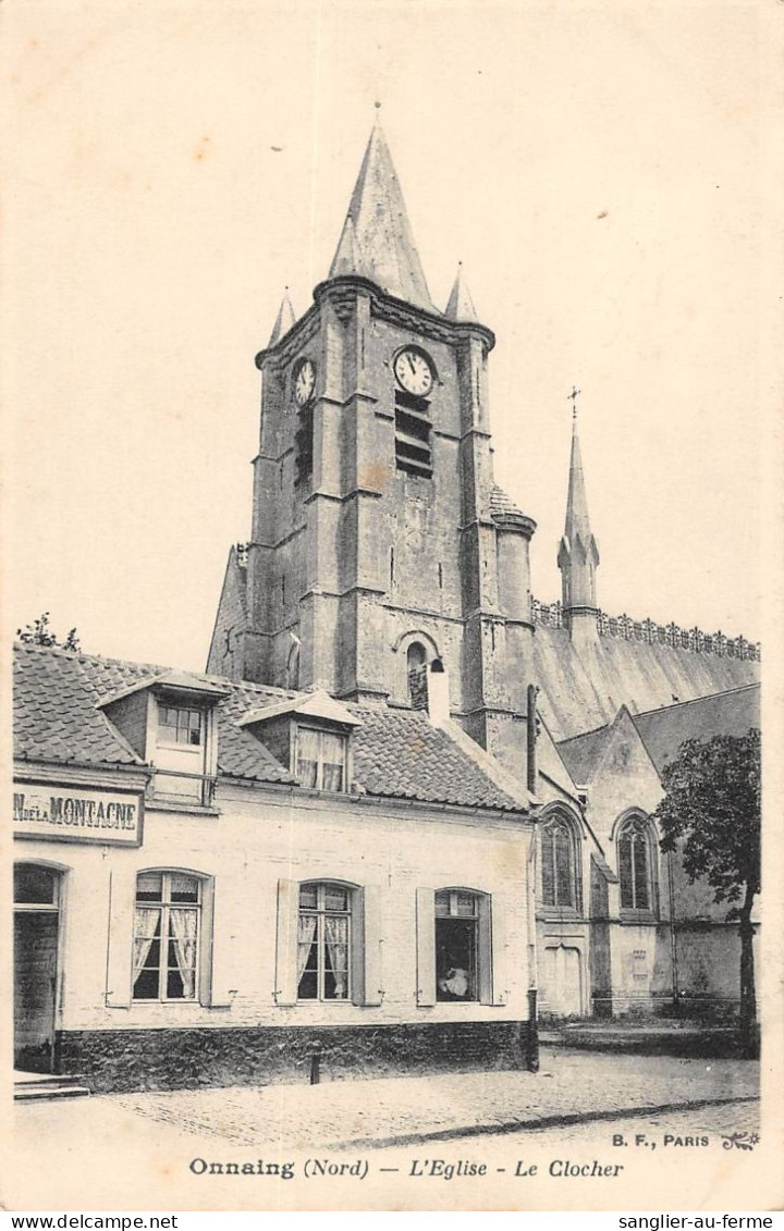 CPA 59 ONNAING EGLISE CLOCHER / CLICHE RARE - Sonstige & Ohne Zuordnung