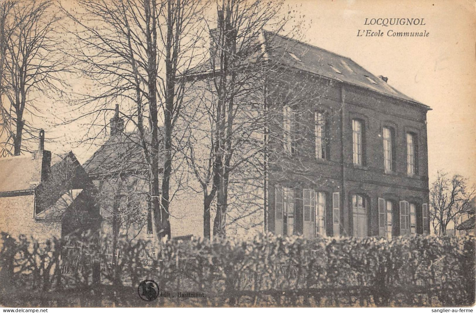 CPA 59 LOCQUIGNOL ECOLE COMMUNALE / CLICHE RARE - Sonstige & Ohne Zuordnung