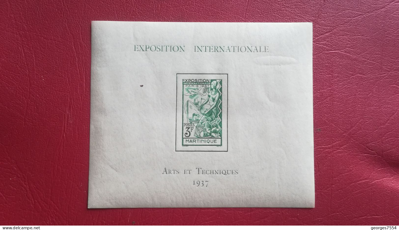 BLOC EXPOSITION INTERNATIONALE - MARTINIQUE 1937 - ARTS ET TECHNIQUES NEUF** Sans Trace De Charniere - 1937 Exposition Internationale De Paris