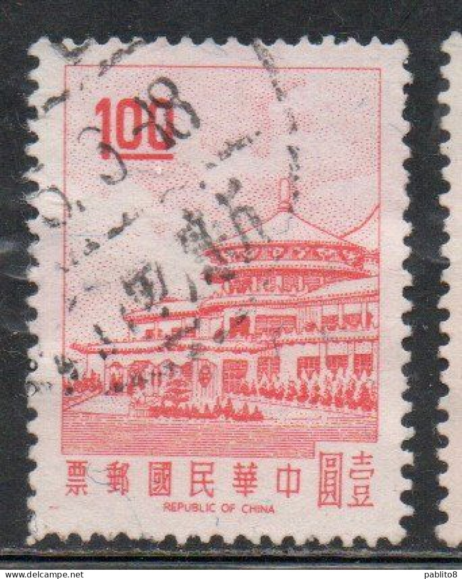 CHINA REPUBLIC CINA TAIWAN FORMOSA 1968 SUN YAT-SEN CHUNGSHAN BUILDING YANGMINGSHAN 1$ USED USATO OBLITERE' - Oblitérés