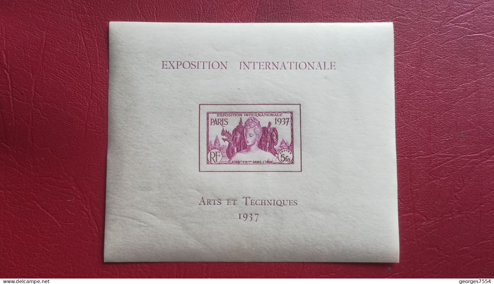 BLOC EXPOSITION INTERNATIONALE - ETAB. FR. DANS L'INDE   1937 - ARTS ET TECHNIQUES NEUF** Sans Trace De Charniere - 1937 Exposition Internationale De Paris