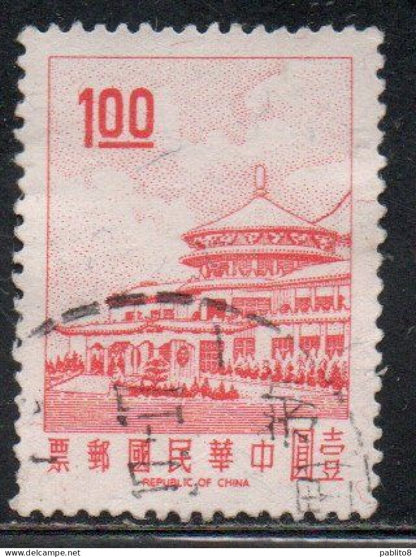 CHINA REPUBLIC CINA TAIWAN FORMOSA 1968 SUN YAT-SEN CHUNGSHAN BUILDING YANGMINGSHAN 1$ USED USATO OBLITERE' - Oblitérés