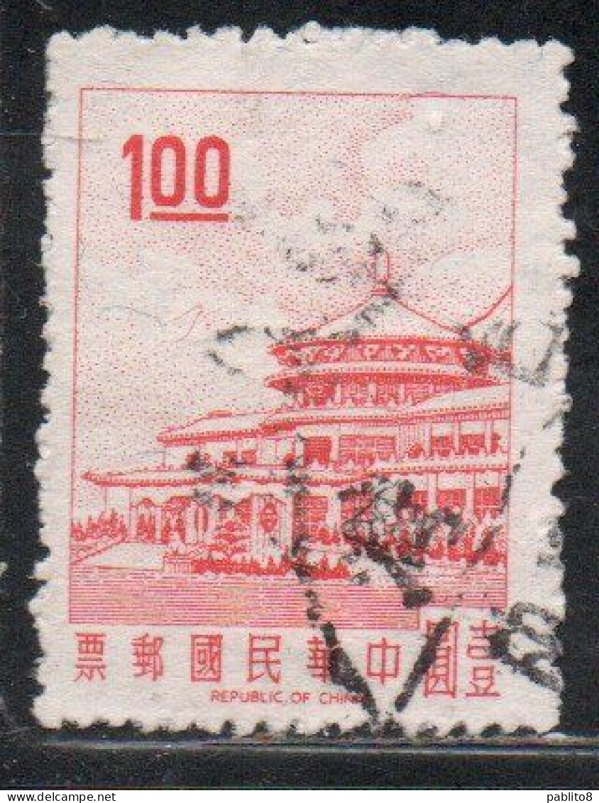 CHINA REPUBLIC CINA TAIWAN FORMOSA 1968 SUN YAT-SEN CHUNGSHAN BUILDING YANGMINGSHAN 1$ USED USATO OBLITERE' - Oblitérés