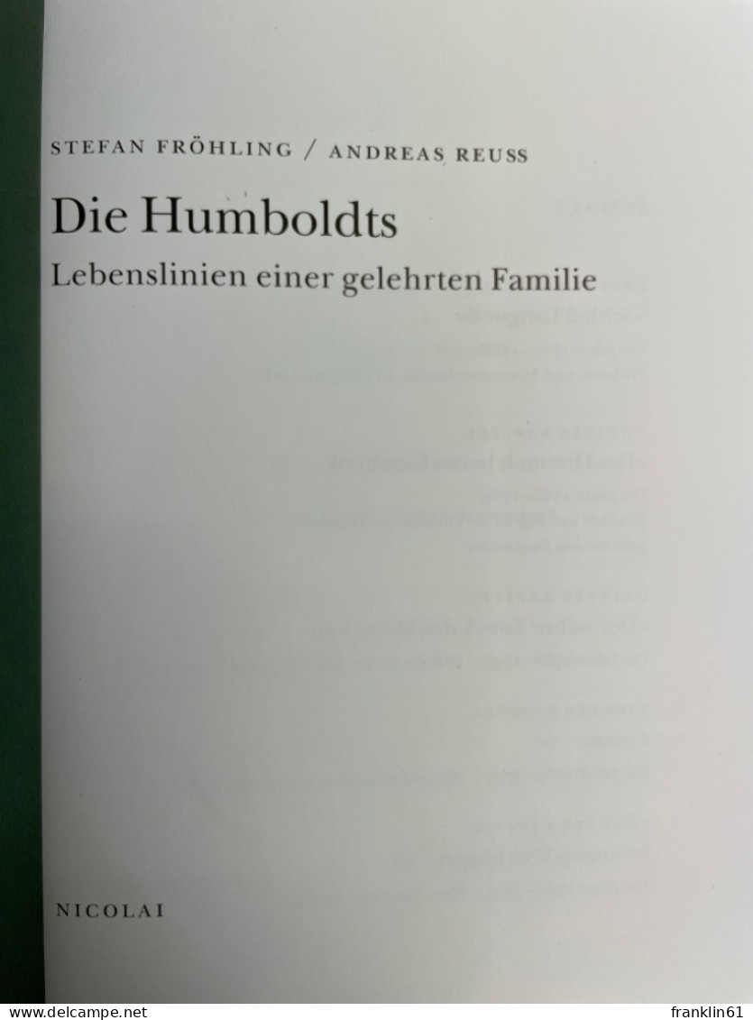 Die Humboldts : Lebenslinien Einer Gelehrten Familie. - Biographies & Mémoires