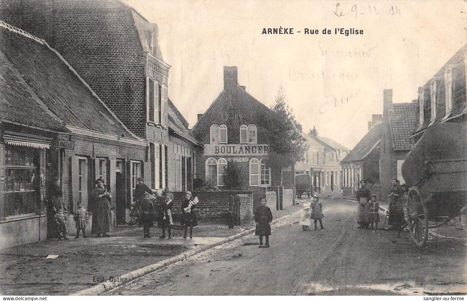 CPA 59 ARNEKE RUE DE L'EGLISE - Sonstige & Ohne Zuordnung