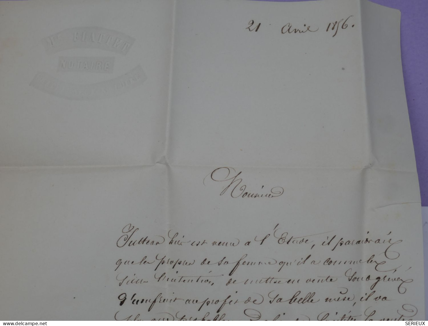 BU17  FRANCE  BELLE  LETTRE 1856 CHATEAUNEUF A BOURGES +N°13++ AFF .PLAISANT++ - 1853-1860 Napoleon III