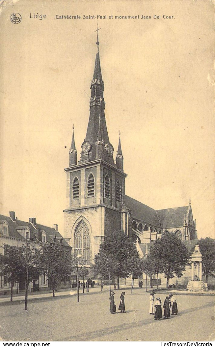 BELGIQUE - LIEGE - Cathédrale Saint Paul Et Monument Jean Del Cour - Carte Postale Ancienne - Lüttich