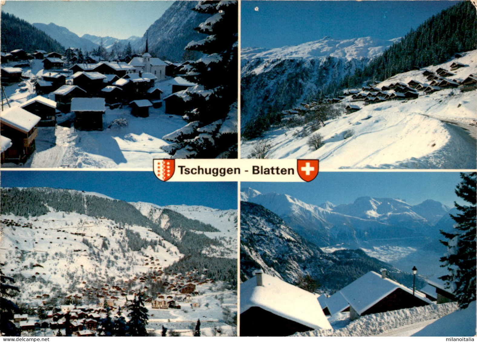 Blatten Ob Naters, Wallis Mit Feriendorf Tschuggen - 4 Bilder (44388) * 17. 2. 1987 - Naters