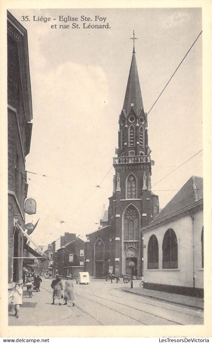 BELGIQUE - LIEGE - Eglise Ste Foy Et Rue St Léonard - Carte Postale Ancienne - Liege