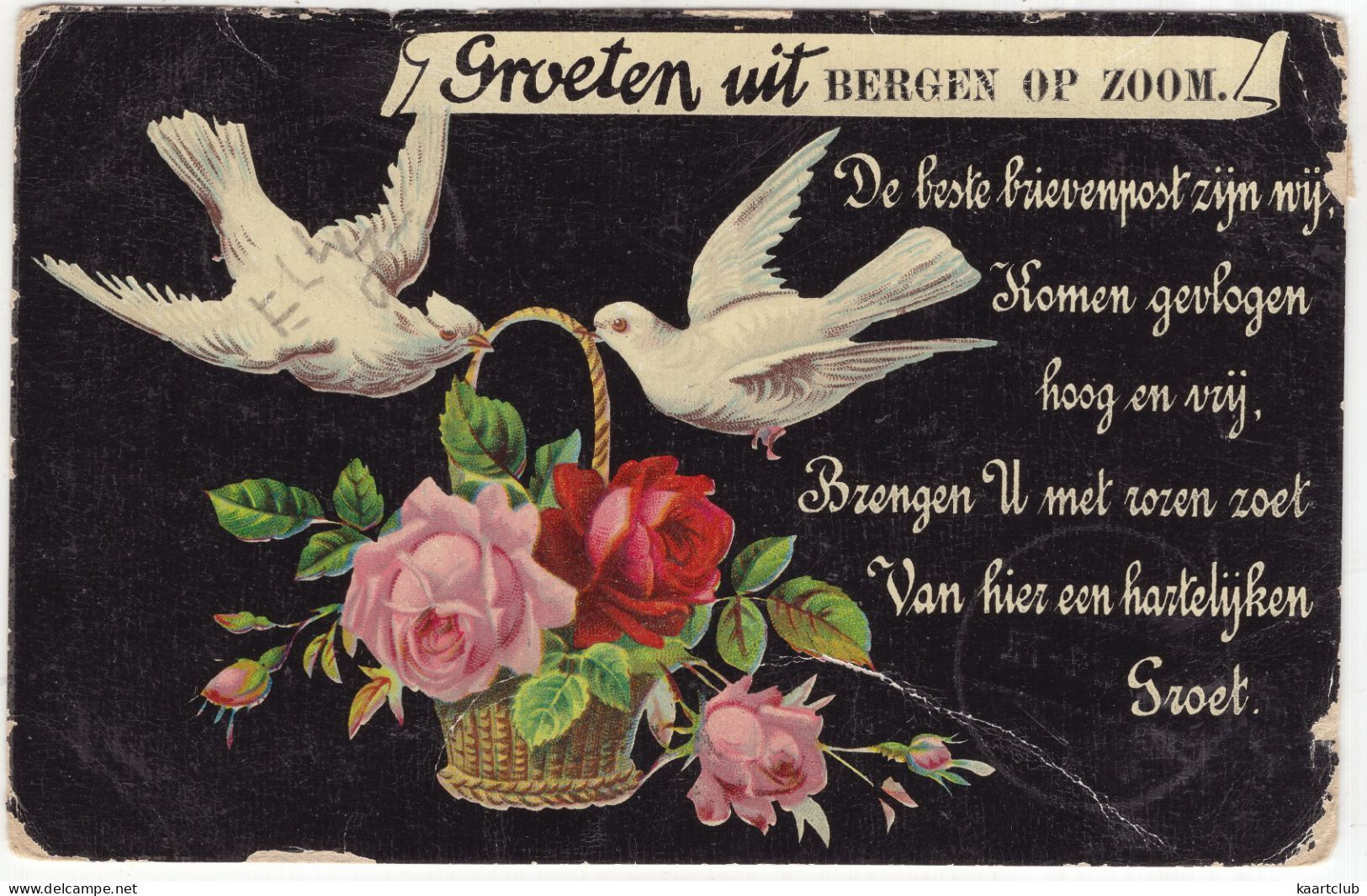 Groeten Uit Bergen Op Zoom: 'De Beste Brievenpost Zijn Wij...' - (Noord-Brabant) - 1908 - Duiven/Pigeons/Tauben - Bergen Op Zoom