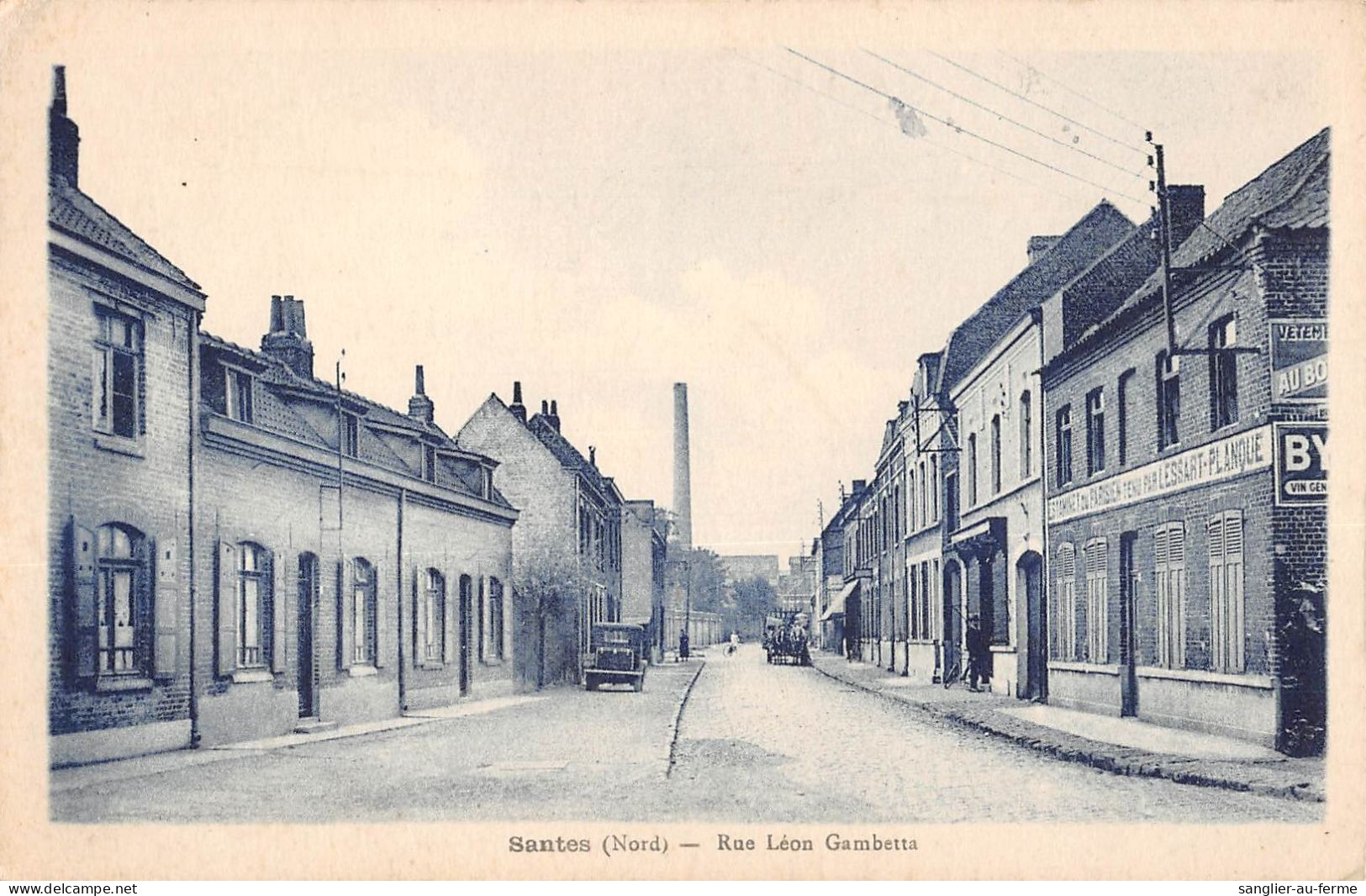 CPA 59 SANTES RUE LEON GAMBETTA / CPA RARE - Altri & Non Classificati