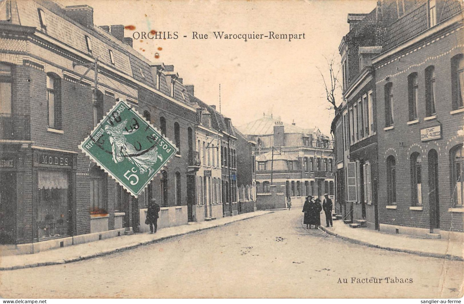 CPA 59 ORCHIES RUE WAROCQUIER REMPART / CPA RARE - Autres & Non Classés