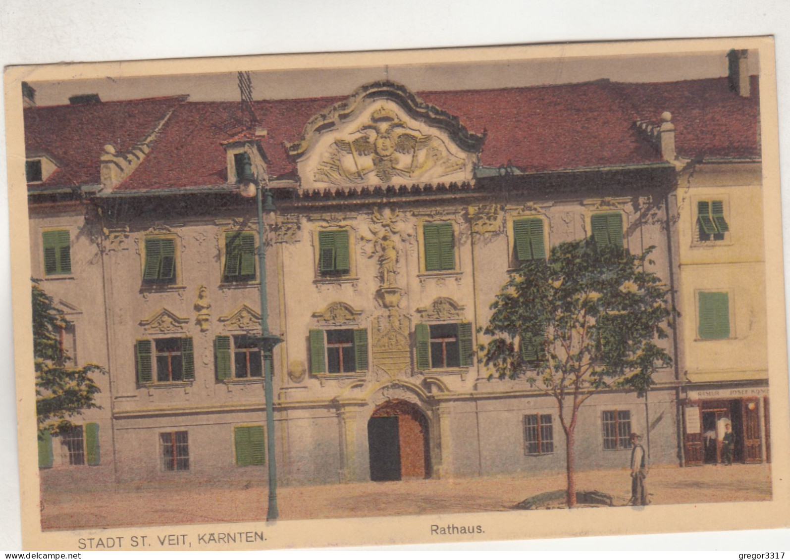 D732) Stadt ST. VEIT An Der GLAN - Kärnten - RATHAUS - Mit Bäumen U. Geschäft 1917 - St. Veit An Der Glan