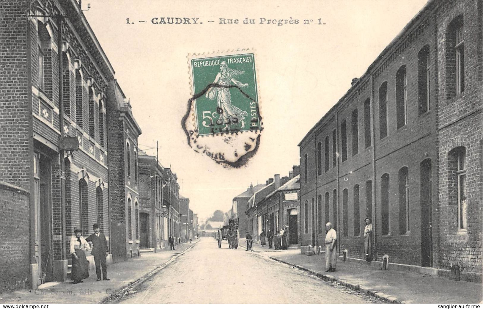 CPA 59 CAUDRY RUE DU PROGRES N°1 - Other & Unclassified