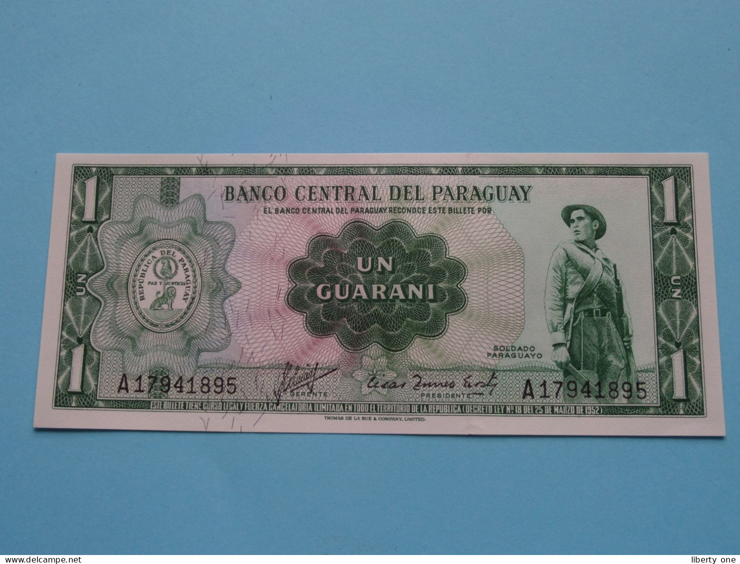 UN Guarani ( A17941895 ( Zie/voir SCANS ) Banco Central Del RAPAGUAY ( UNC ) ! - Paraguay
