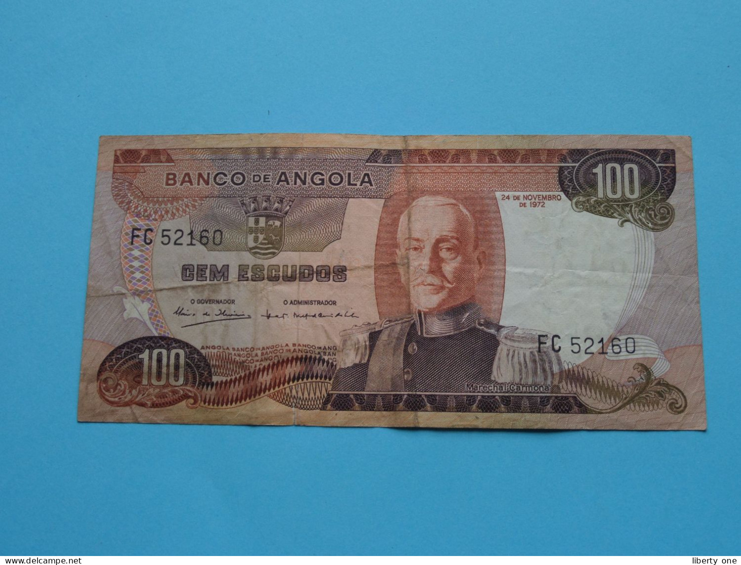 100 Cem Escudos ( FC52160 ) Banco De ANGOLA ( See/voir SCANS ) Used Note ! - Angola
