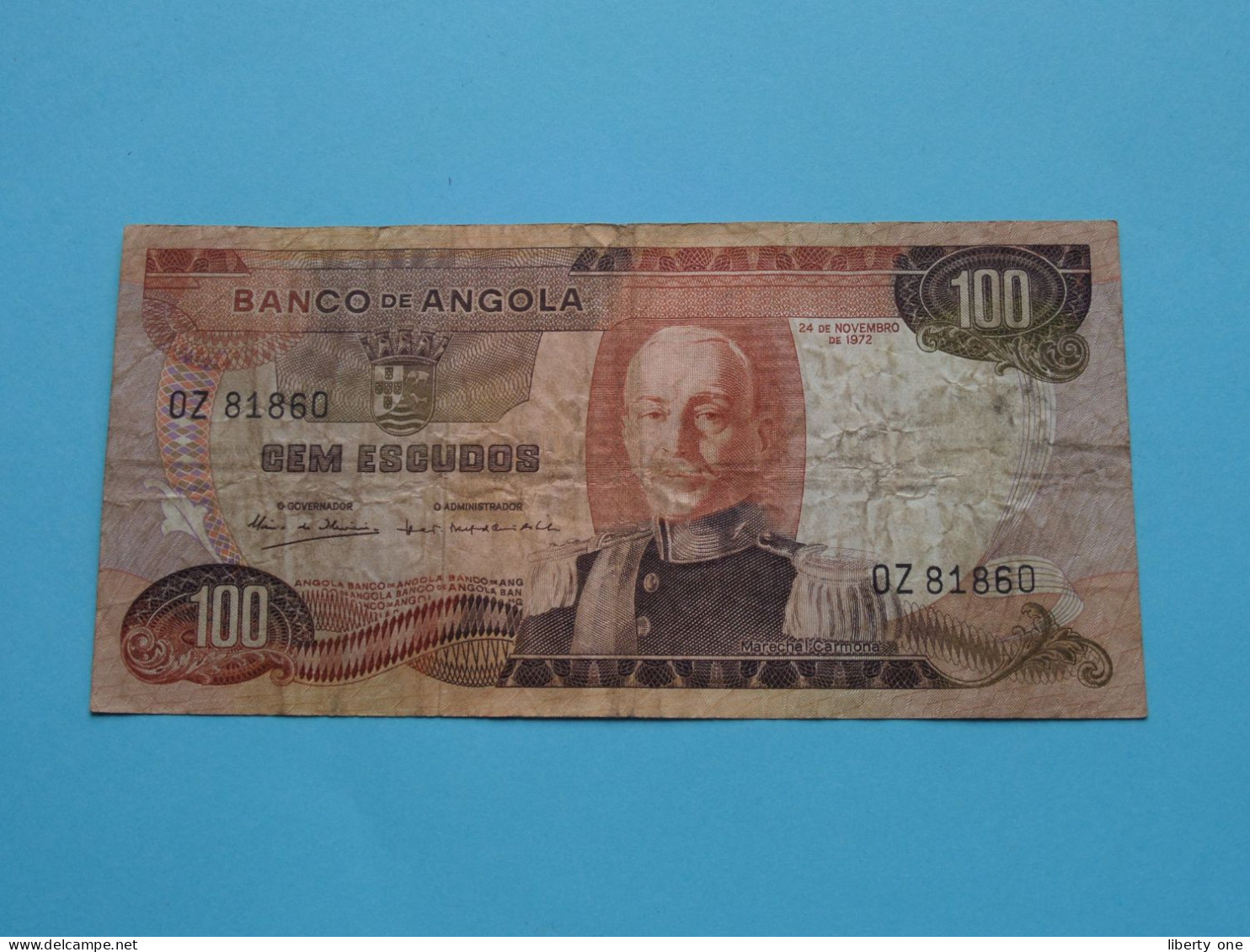 100 Cem Escudos ( OZ81860 ) Banco De ANGOLA ( See/voir SCANS ) Used Note ! - Angola