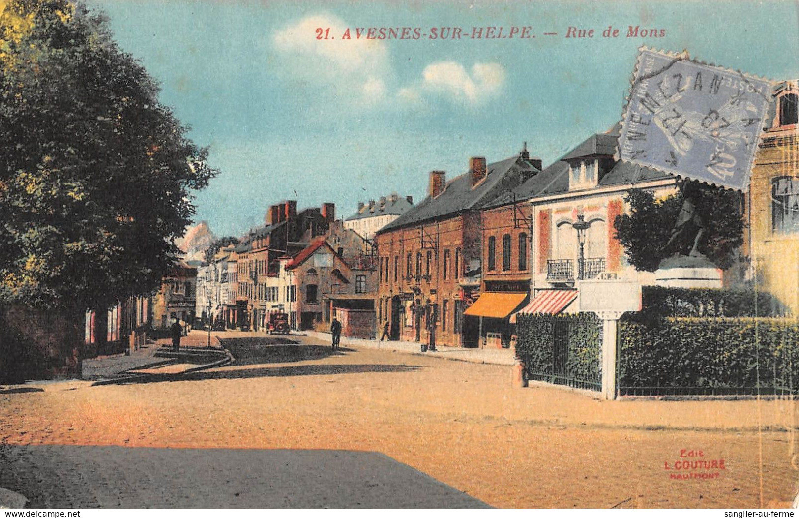 CPA 59 AVESNES SUR HELPE RUE DE MONS / CLICHE RARE - Other & Unclassified