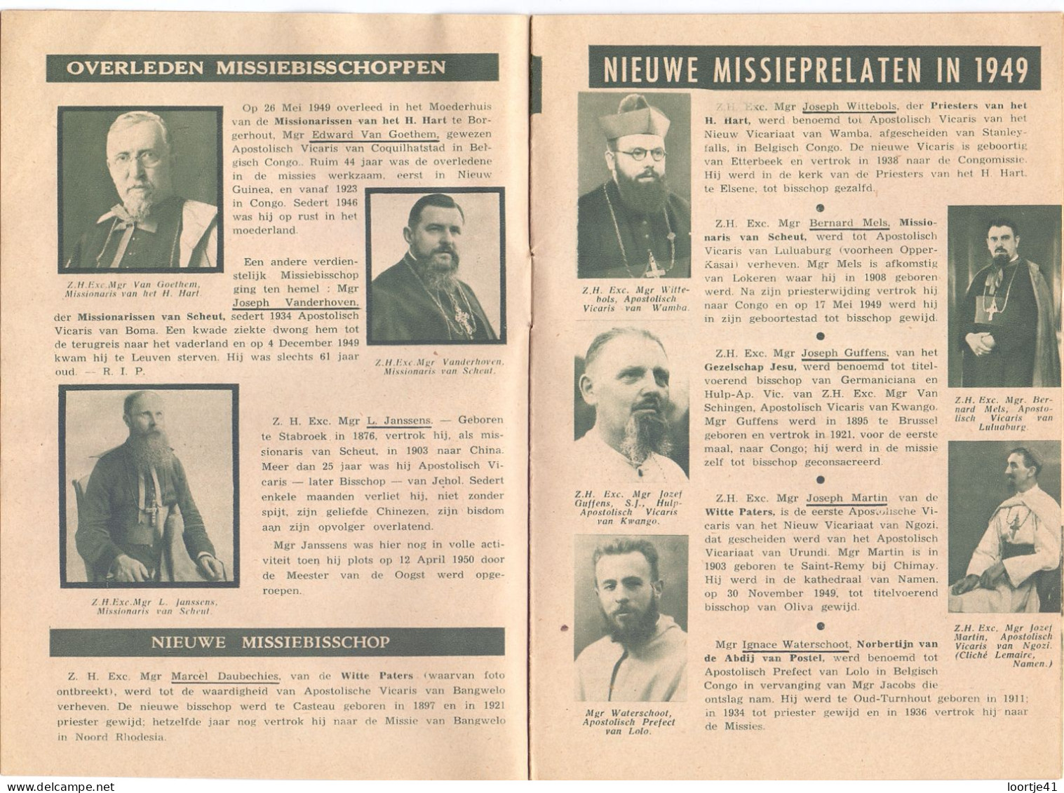 Jaarboek Missies, Missionarissen Congo , China  - 1950 - 1951 Met Kalender 1951 - Sachbücher