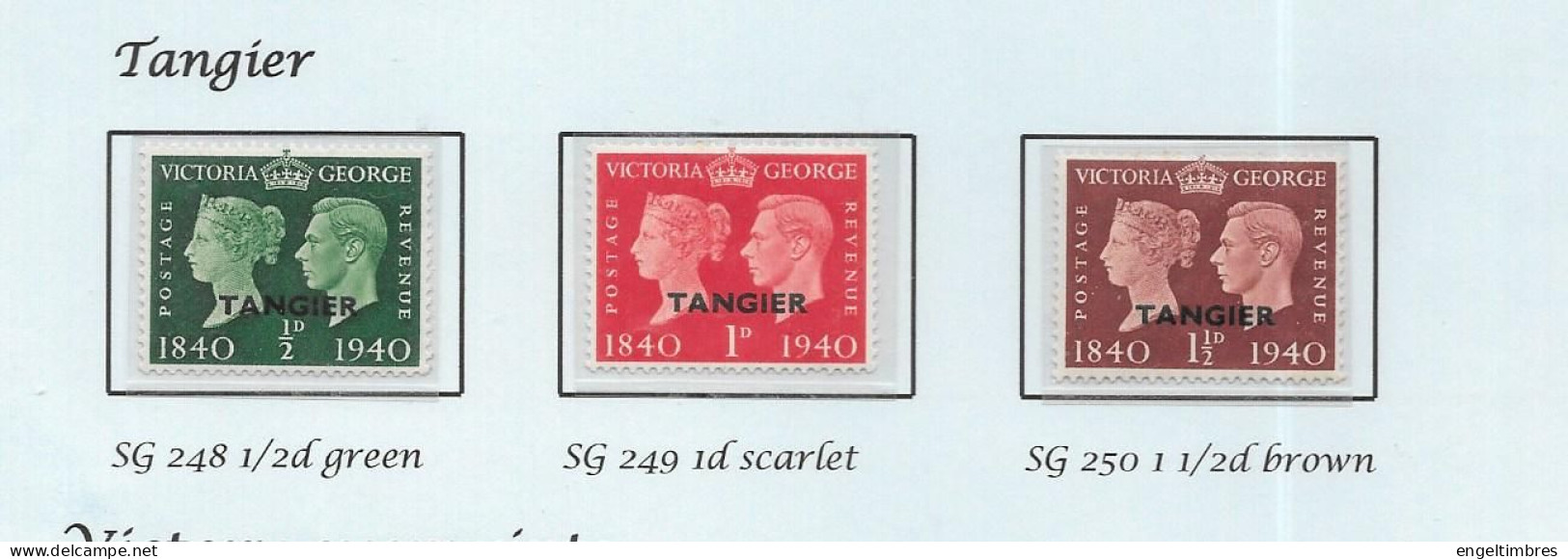 Gb 1940-   Centenary Of First Ahesive Stamps   OVERPRINTED - TANGIER  (4)   Mounted Mint  - See Notes & Scans - Neufs