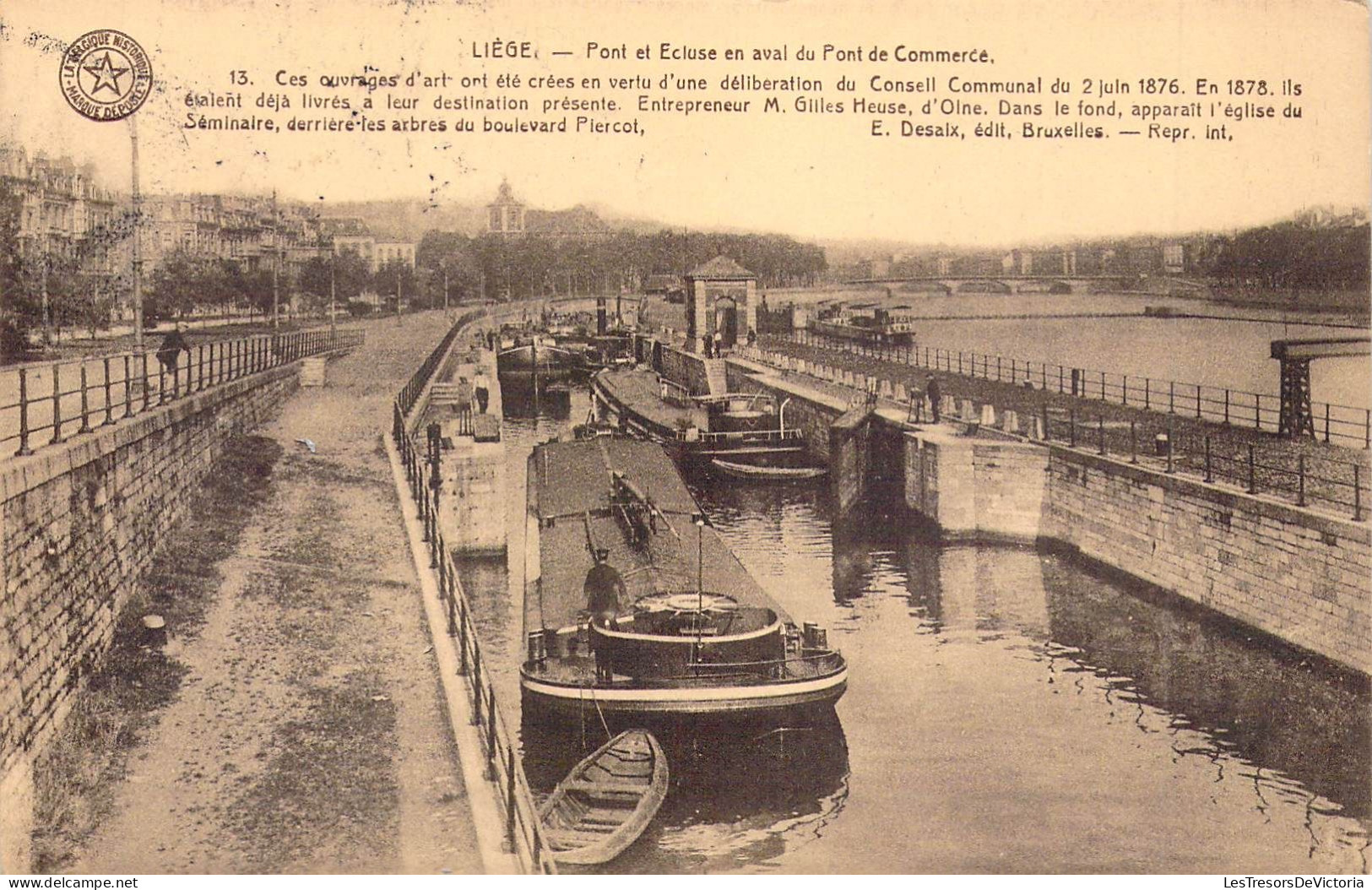 BELGIQUE - LIEGE - Pont Et Ecluse En Aval Du Pont De Commerce - E Desaix - Carte Postale Ancienne - Liege