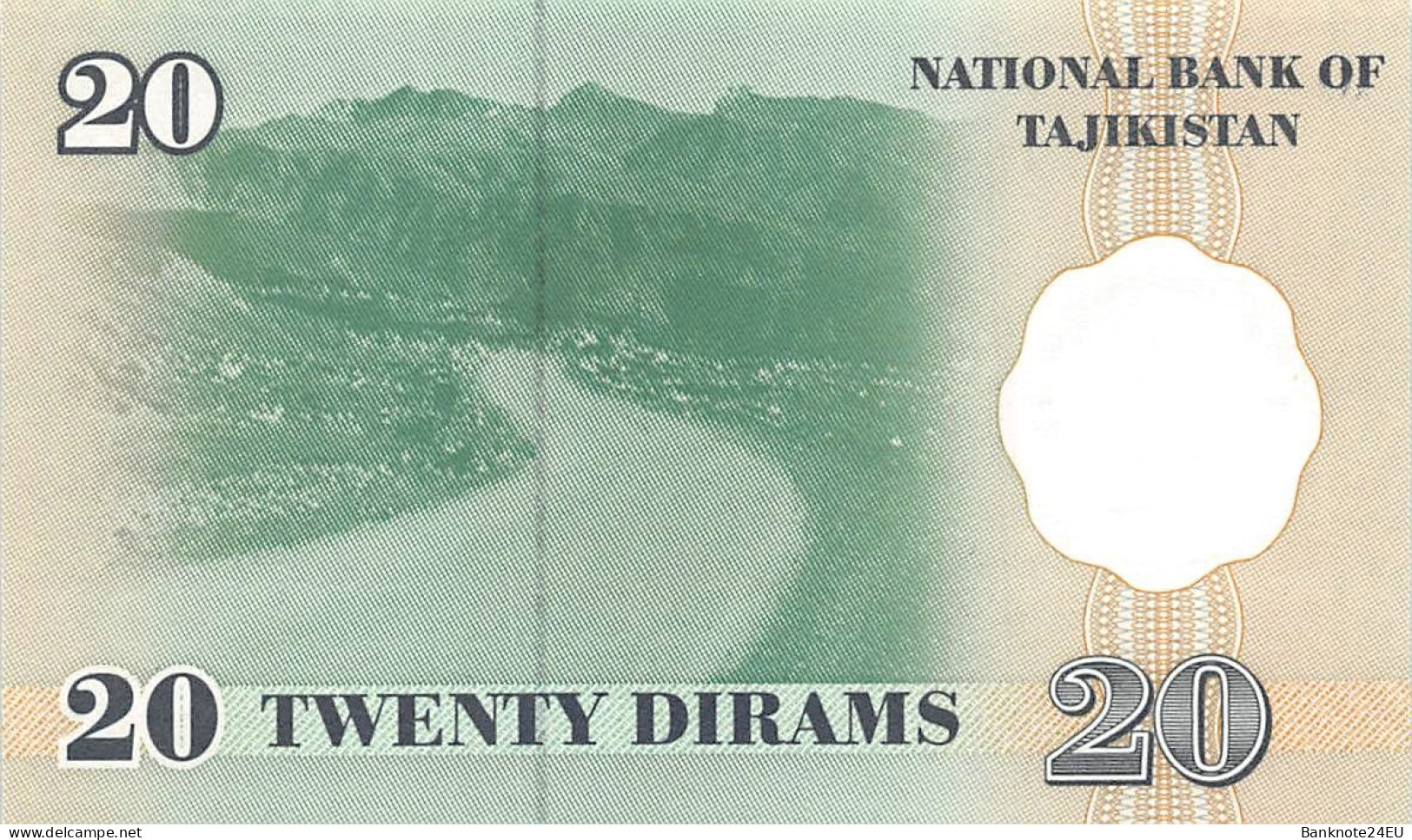 Tajikistan 20 Dirams 1999 Unc Pn 12a.2, Banknote24 - Tagikistan