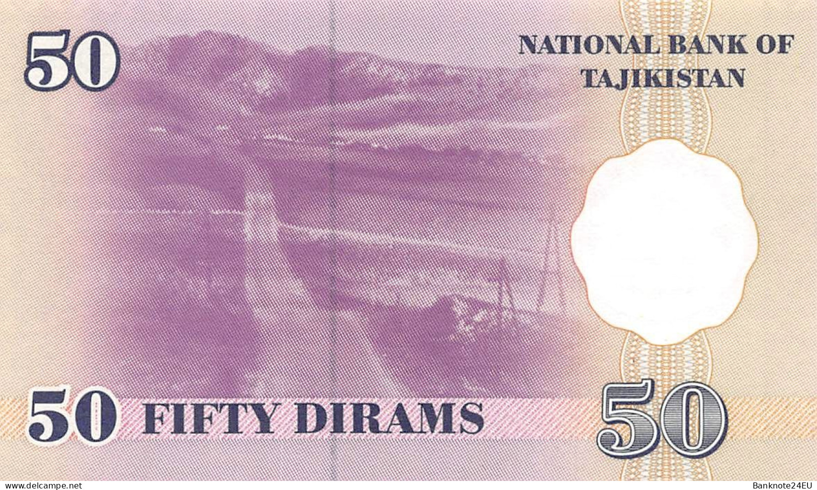 Tajikistan 50 Dirams 1999 Unc Pn 12a.2, Banknote24 - Tayikistán