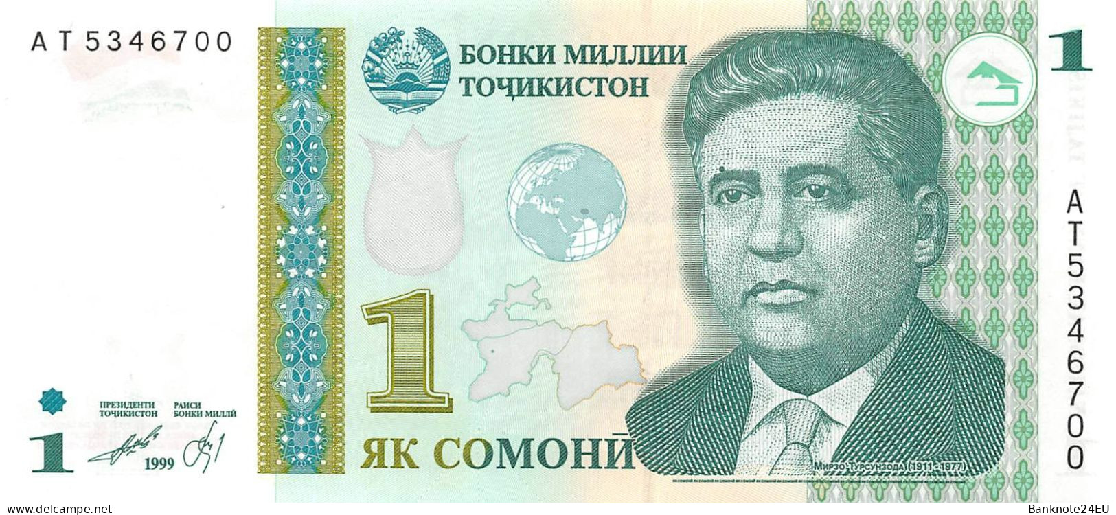 Tajikistan 1 Somoni 2010 Unc Pn 14Aa, Banknote24 - Tayikistán