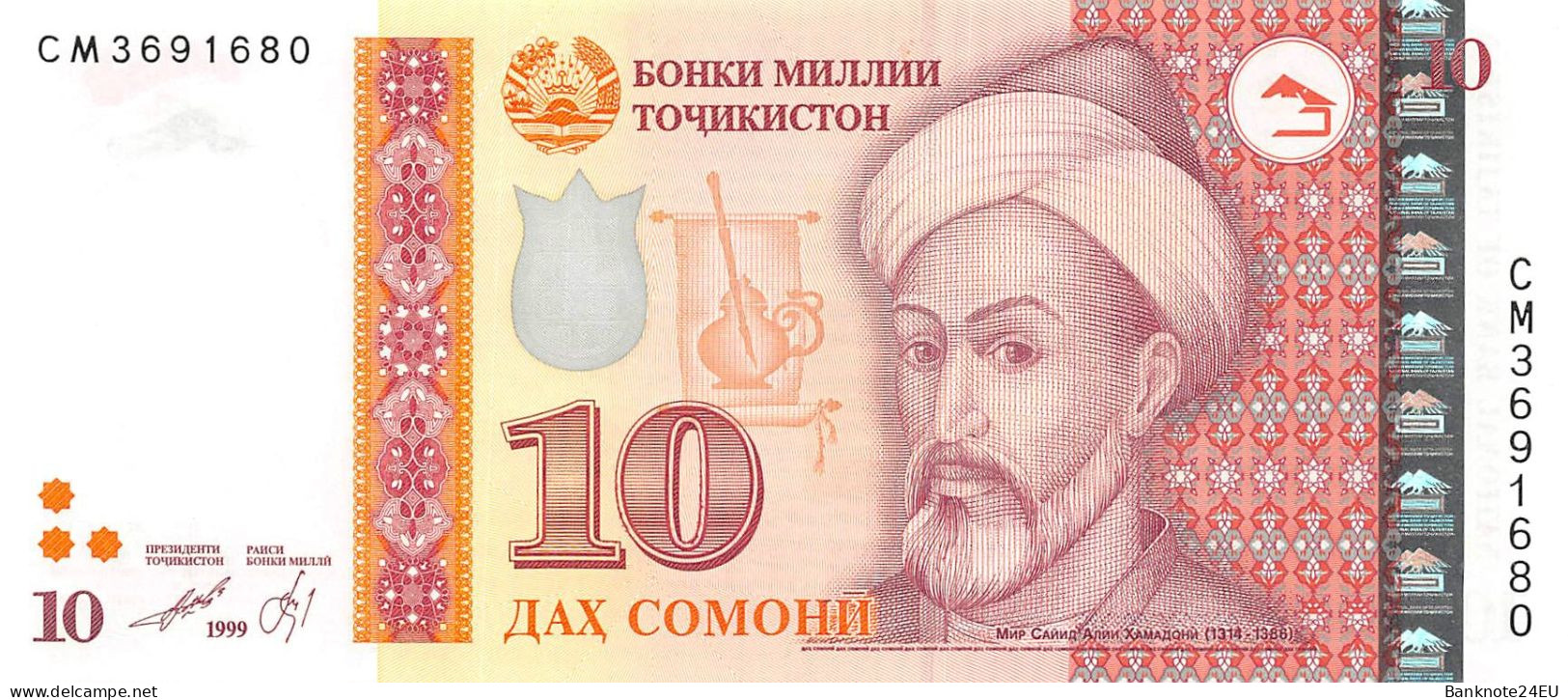 Tajikistan 10 Somoni 2013 Unc Pn 24a, Banknote24 - Tayikistán