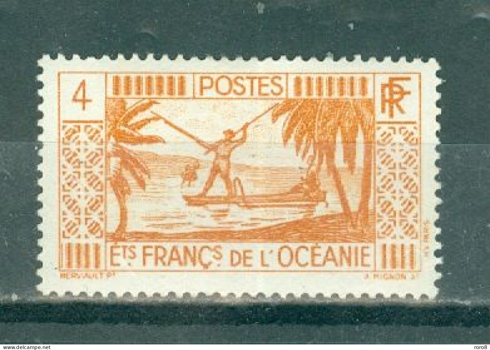 Ets FRANCAIS De L'OCEANIE - N°87* MH - Légère Trace De Charnière. SCAN DU VERSO. - Pêcheur. - Andere-Oceanië