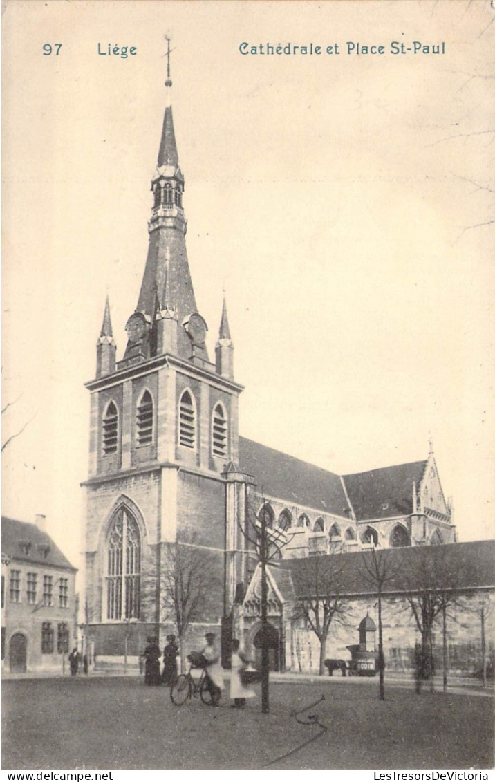 BELGIQUE - LIEGE - Cathédrale Et Place St Paul - Carte Postale Ancienne - Luik