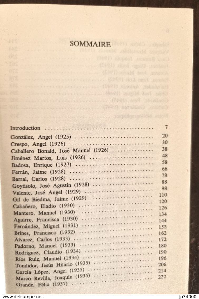 LA POESIE ESPAGNOLE CONTEMPORAINE. Anthologie 1945-1975 ( Jacinto-luis GUERENA) - Autori Francesi