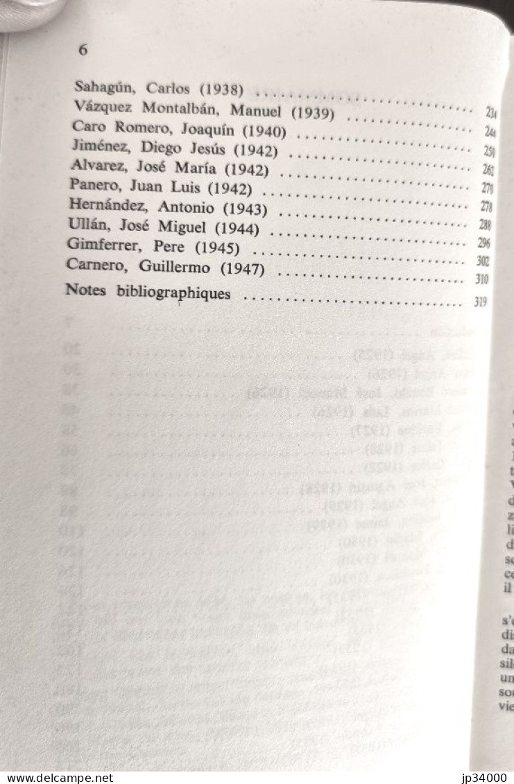 LA POESIE ESPAGNOLE CONTEMPORAINE. Anthologie 1945-1975 ( Jacinto-luis GUERENA) - Autori Francesi