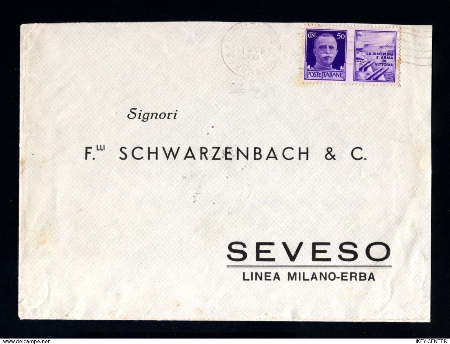 S4392-ITALY-OLD MILITARY SOCIALIST COVER FIRENZE To SEVESO.1943.WWII.Enveloppe.BUSTA ITALIA - Propaganda Di Guerra